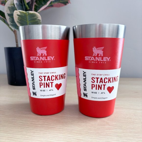 TWO 16 oz. Red Valentine Stanley Stacking Pinks - Limited Edition - Picture 1 of 4